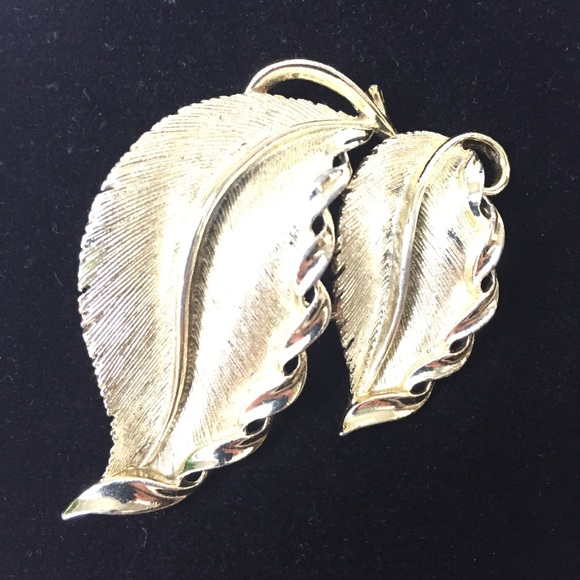 Lisner Jewelry Jewelry Vintage Lisner Signed Double Leaf Brooch